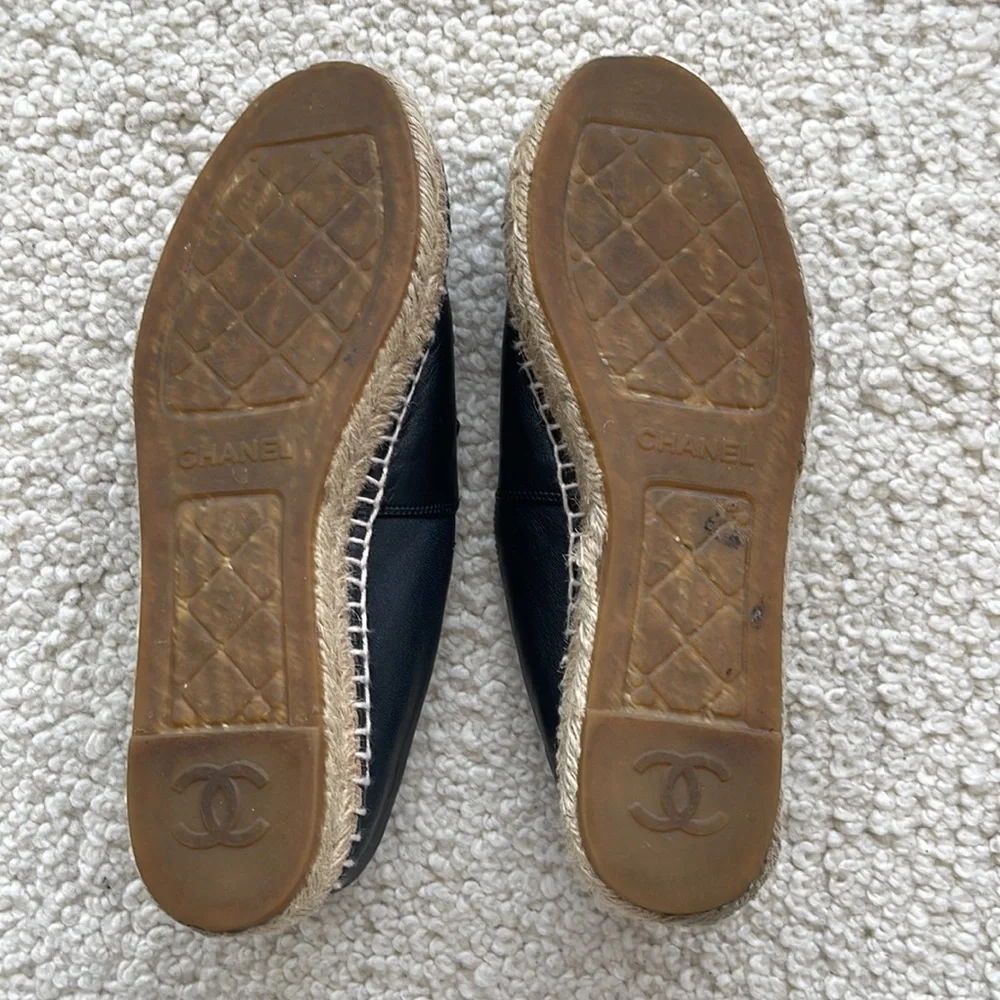 CHANEL Espadrilles Black Leather - Picture 5 of 5